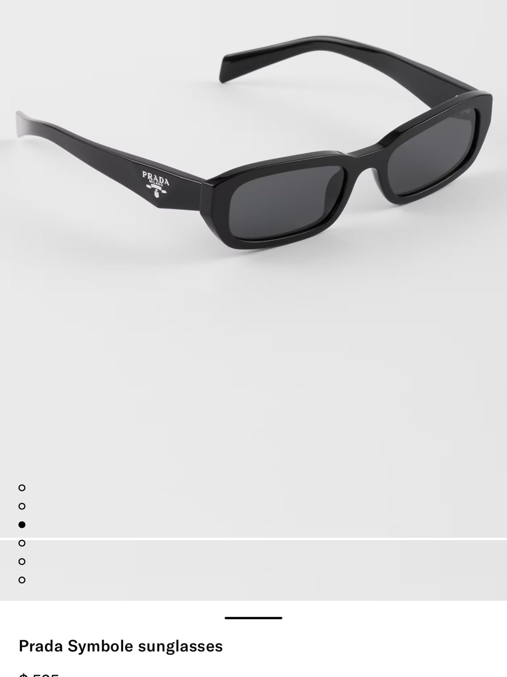 Prada Black Rectangular Symbole Sunglasses